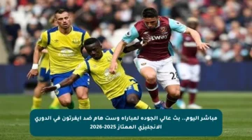 مباشر اليوم.. بث عالي الجودة لمباراة وست هام ضد إيفرتون في الدوري الإنجليزي الممتاز 2025-2026